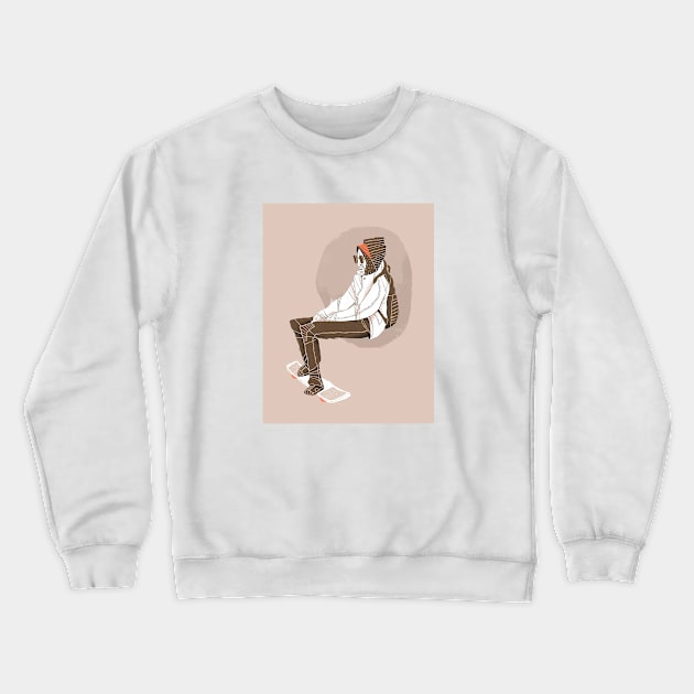 Skater in the Subway Crewneck Sweatshirt by Tosik-Art